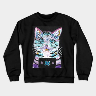 Colorful cat face Crewneck Sweatshirt